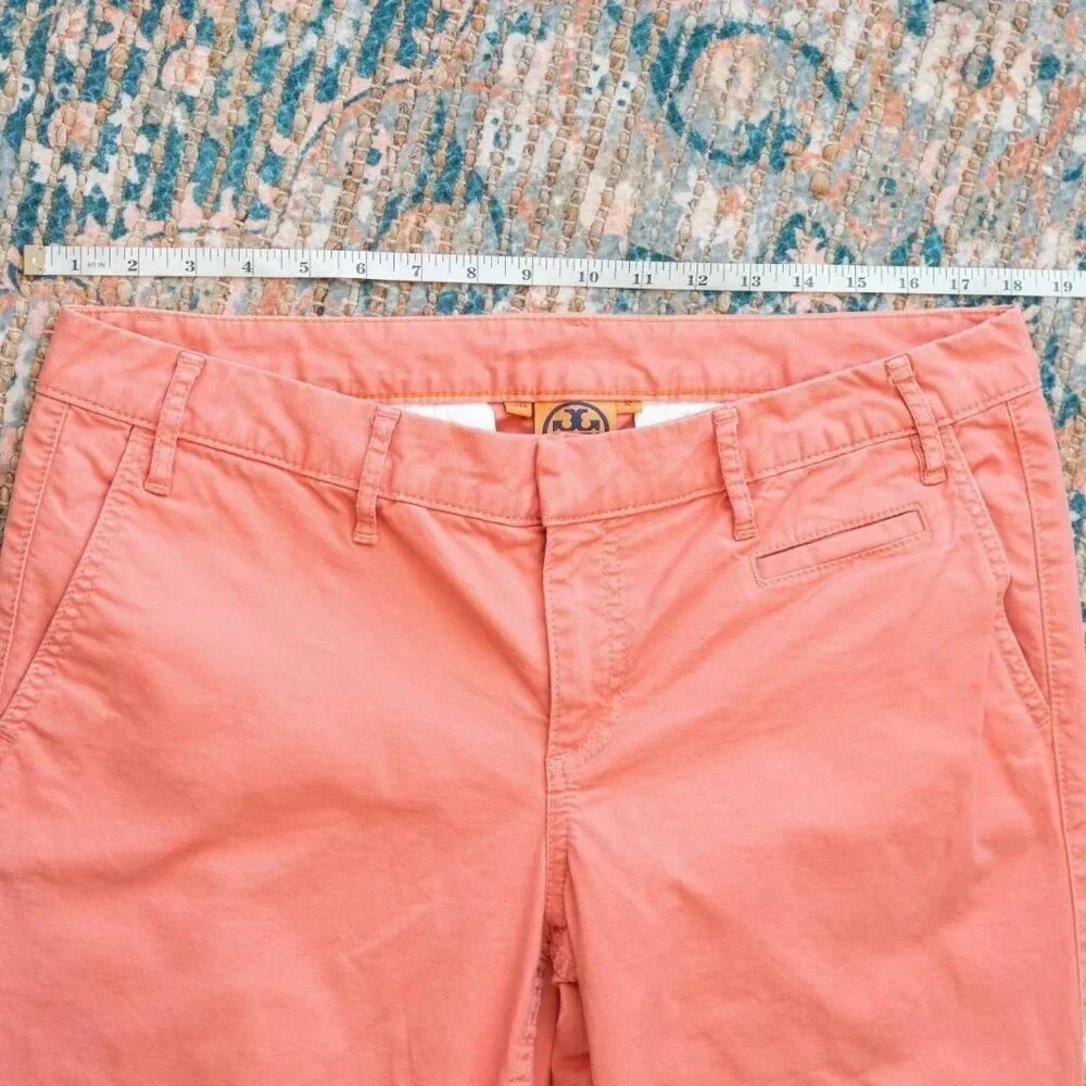 Tory Burch Coral Chino Pants | Size 32 | Cropped Straight Leg